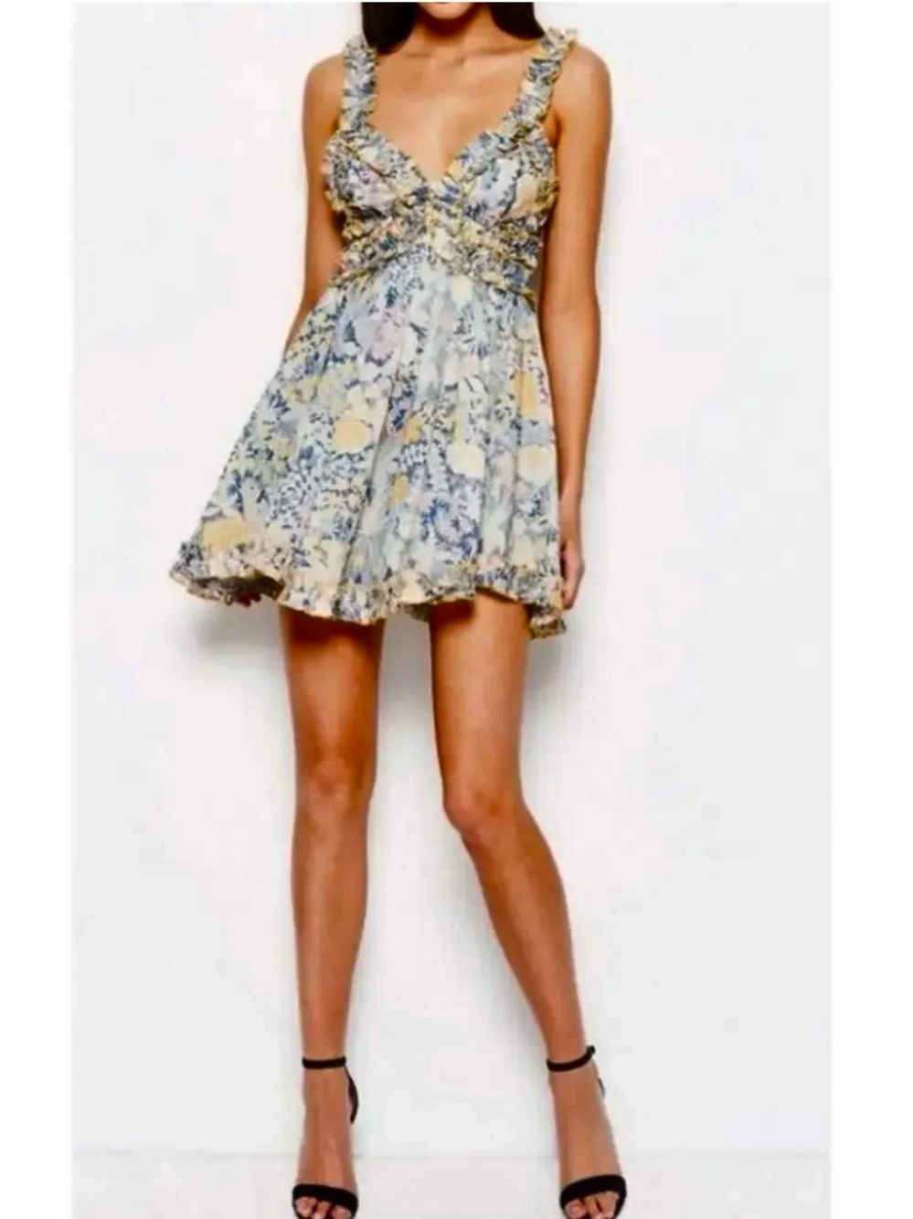Alice McCall Gardenia Floral Babydoll Mini Dress Pockets size 8